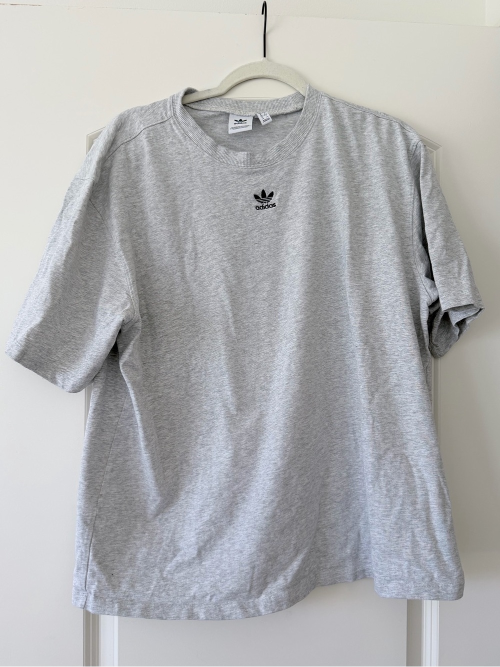adidas Light Gray Trefoil Crewneck Tee